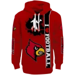 louisville cardinals football heartbeat red hoodie best selling