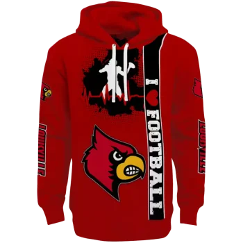 louisville cardinals football heartbeat red hoodie best selling