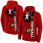 louisville cardinals football heartbeat red hoodie best selling