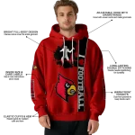 louisville cardinals football heartbeat red hoodie best selling