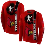 louisville cardinals football heartbeat red hoodie best selling