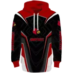 louisville cardinals futuristic pattern red black hoodie best selling