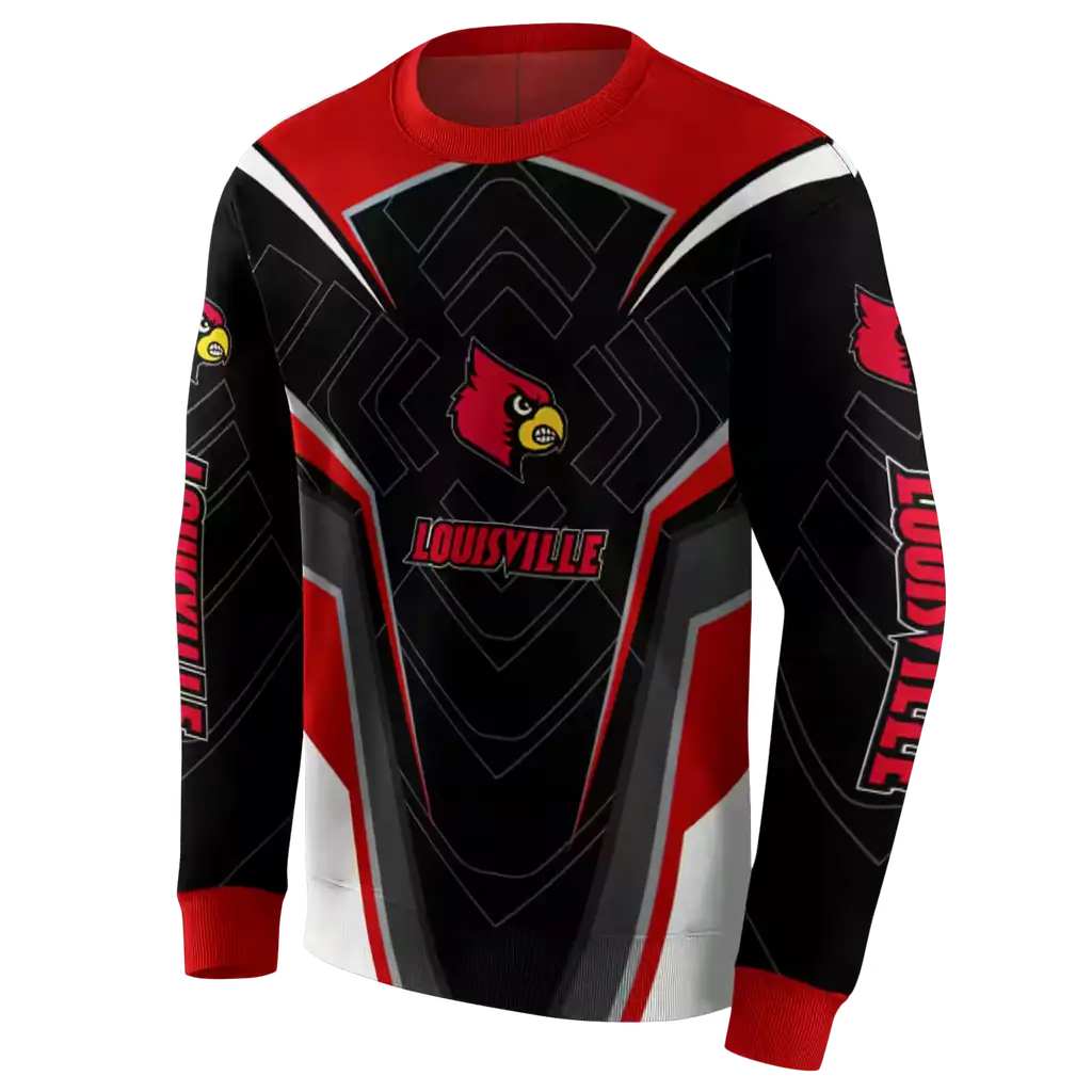 louisville cardinals futuristic pattern red black hoodie new arrival louisville cardinals futuristic pattern red black hoodie new arrival