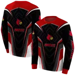louisville cardinals futuristic pattern red black hoodie best selling