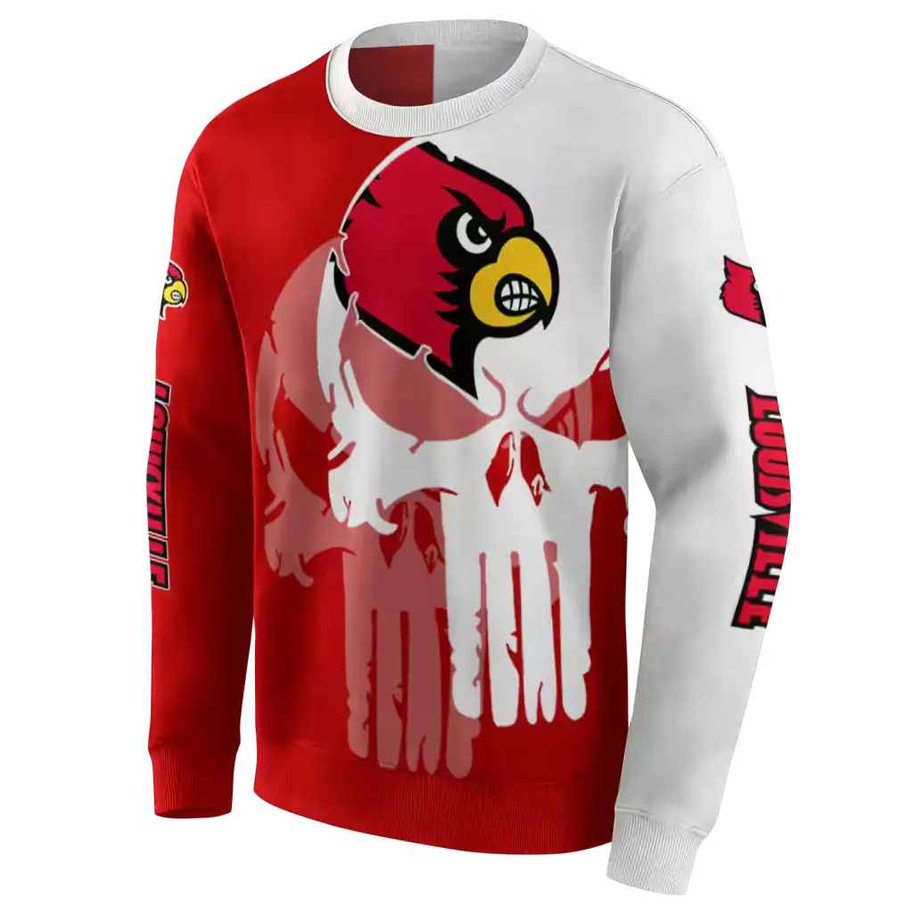 louisville cardinals graphic punisher red white hoodie new arrival louisville cardinals graphic punisher red white hoodie new arrival