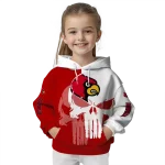 louisville cardinals graphic punisher red white hoodie best selling