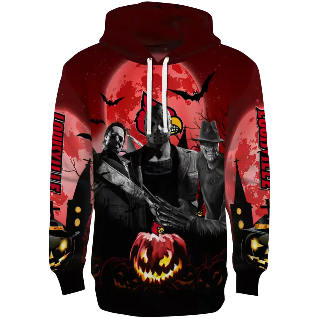 louisville cardinals halloween vibes red black hoodie best selling louisville cardinals halloween vibes red black hoodie best selling