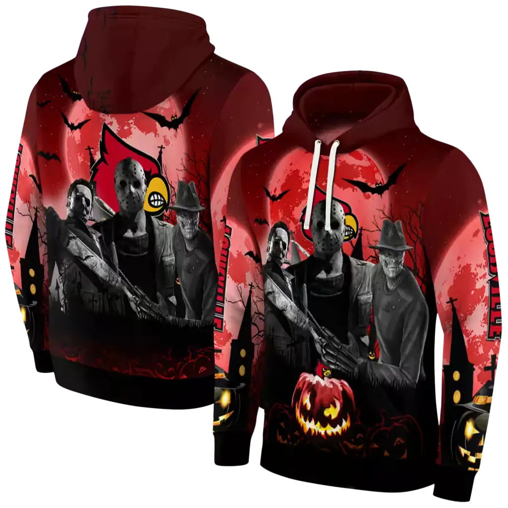 louisville cardinals halloween vibes red black hoodie fashion forward louisville cardinals halloween vibes red black hoodie fashion forward