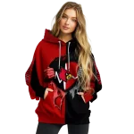 louisville cardinals heartbeat graphic red hoodie best selling