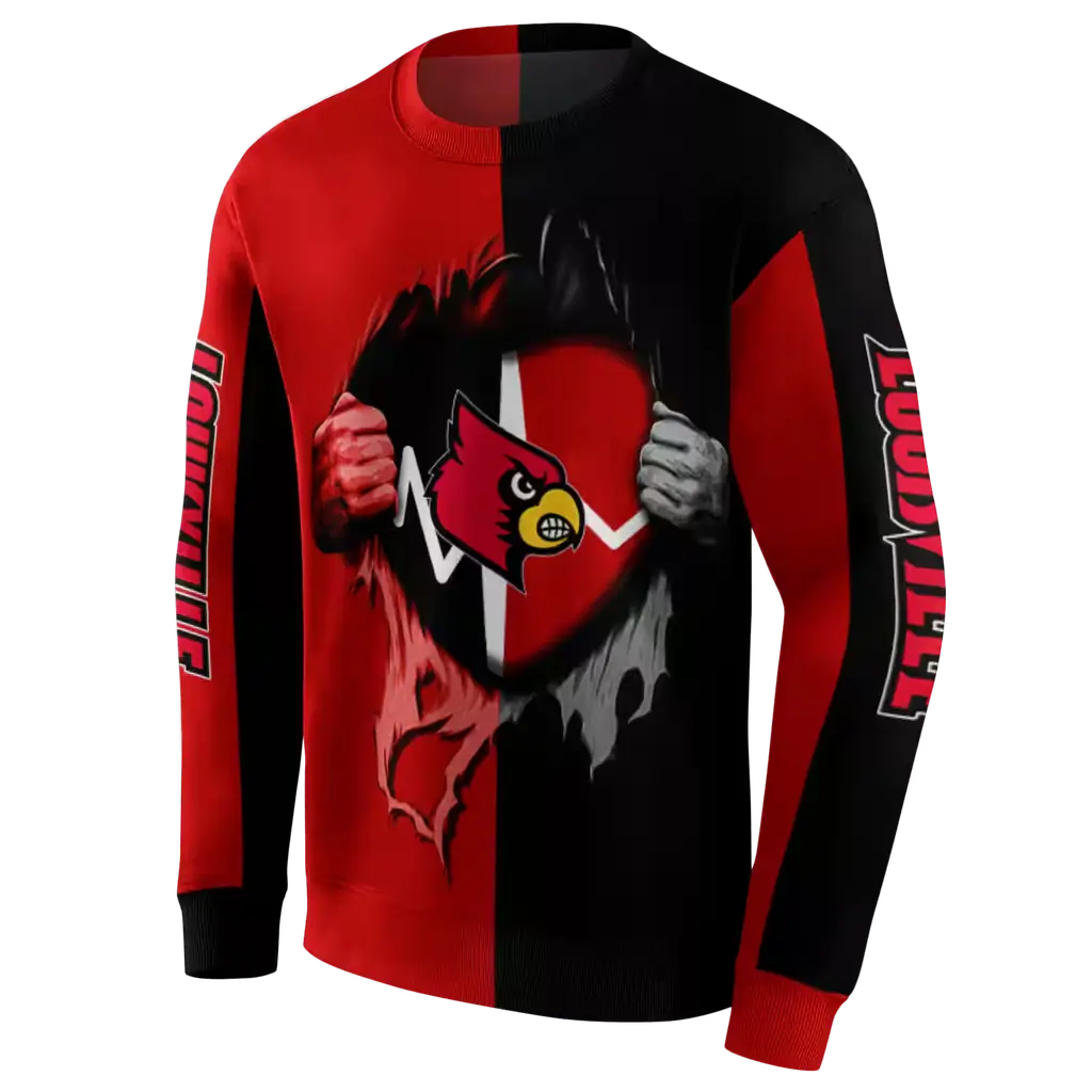 louisville cardinals heartbeat graphic red hoodie new arrival louisville cardinals heartbeat graphic red hoodie new arrival