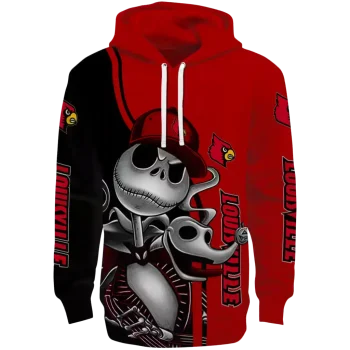 louisville cardinals jack skellington red hoodie best selling