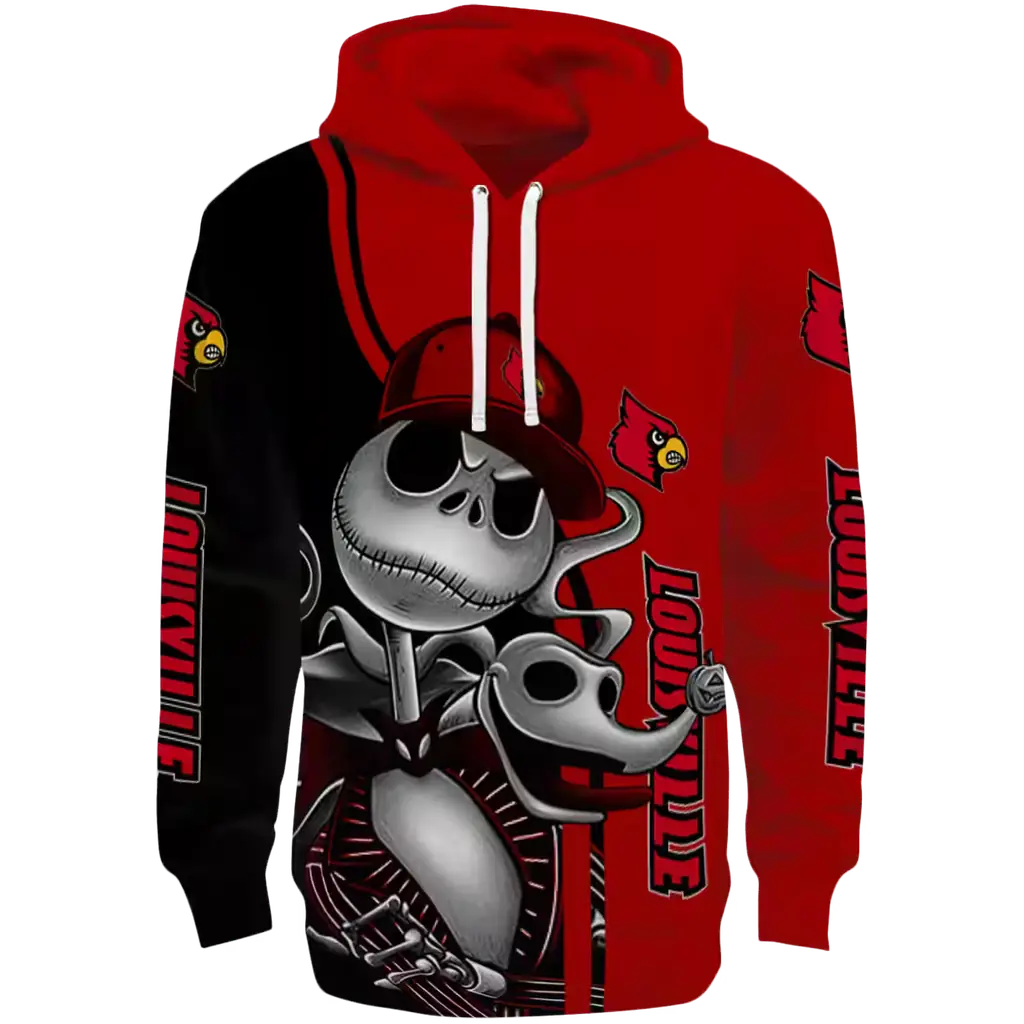 louisville cardinals jack skellington red hoodie best selling louisville cardinals jack skellington red hoodie best selling