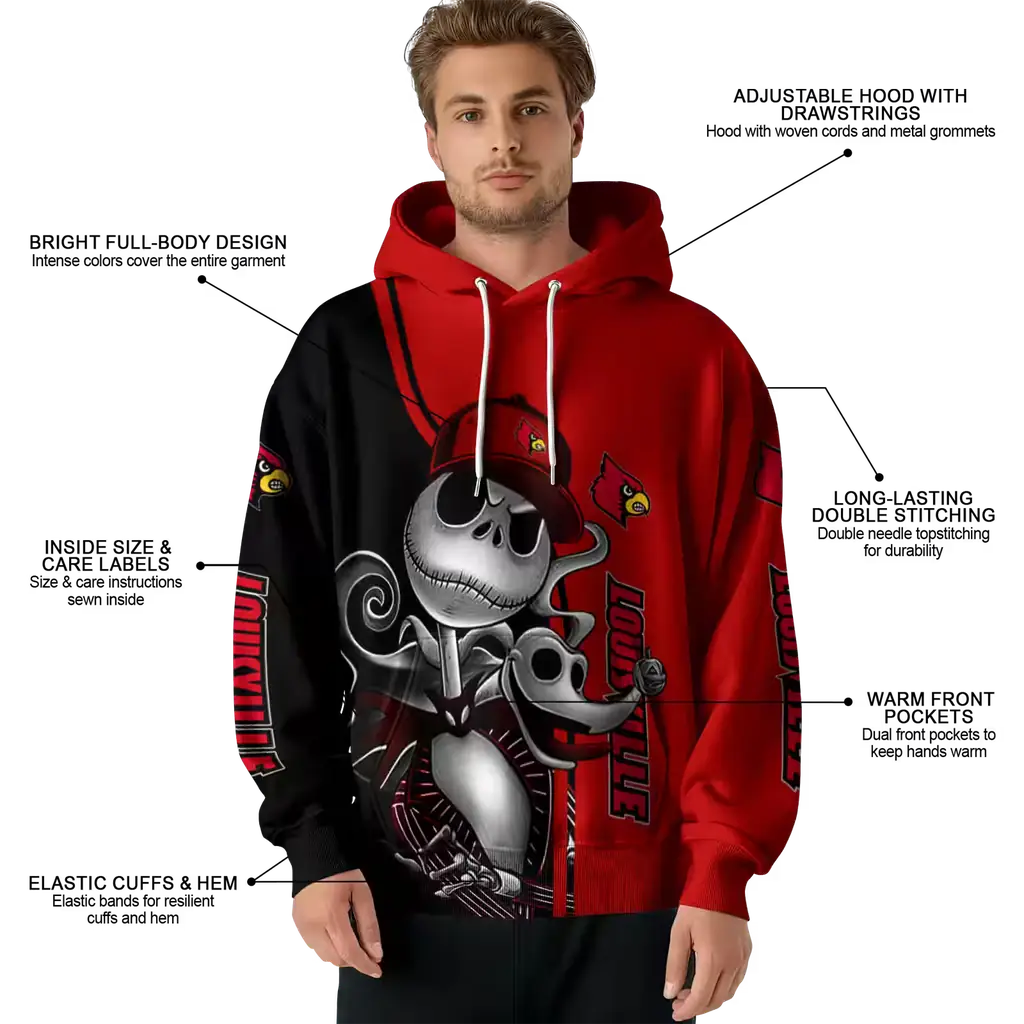 louisville cardinals jack skellington red hoodie latest model louisville cardinals jack skellington red hoodie latest model