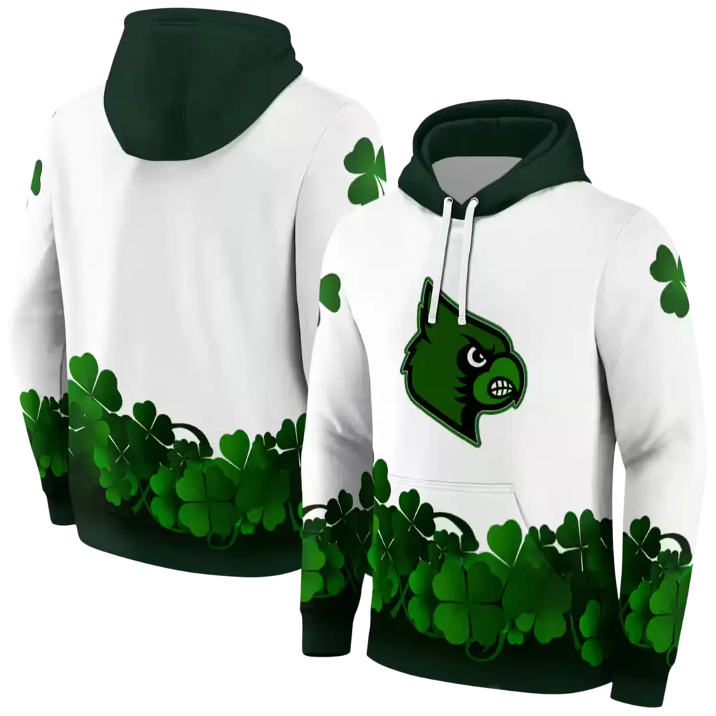 louisville cardinals lucky motif white green hoodie fashion forward louisville cardinals lucky motif white green hoodie fashion forward