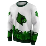 louisville cardinals lucky motif white green hoodie best selling