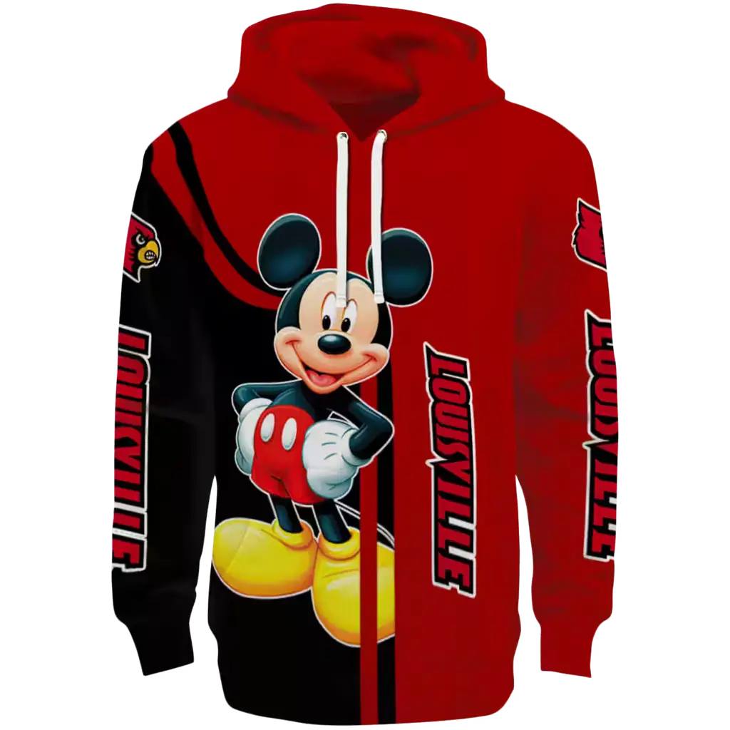 louisville cardinals mickey mouse red black hoodie best selling louisville cardinals mickey mouse red black hoodie best selling