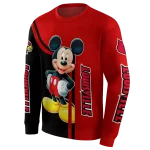 louisville cardinals mickey mouse red black hoodie best selling