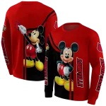 louisville cardinals mickey mouse red black hoodie best selling