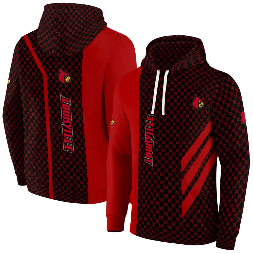 louisville cardinals monogram pattern red hoodie fashion forward louisville cardinals monogram pattern red hoodie fashion forward