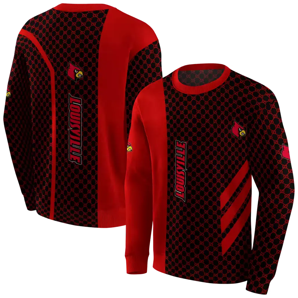 louisville cardinals monogram pattern red hoodie premium grade louisville cardinals monogram pattern red hoodie premium grade