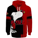 louisville cardinals playful snoopy red hoodie best selling