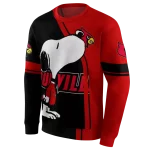 louisville cardinals playful snoopy red hoodie best selling