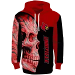 louisville cardinals skull motif red black hoodie best selling