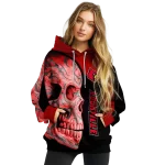 louisville cardinals skull motif red black hoodie best selling
