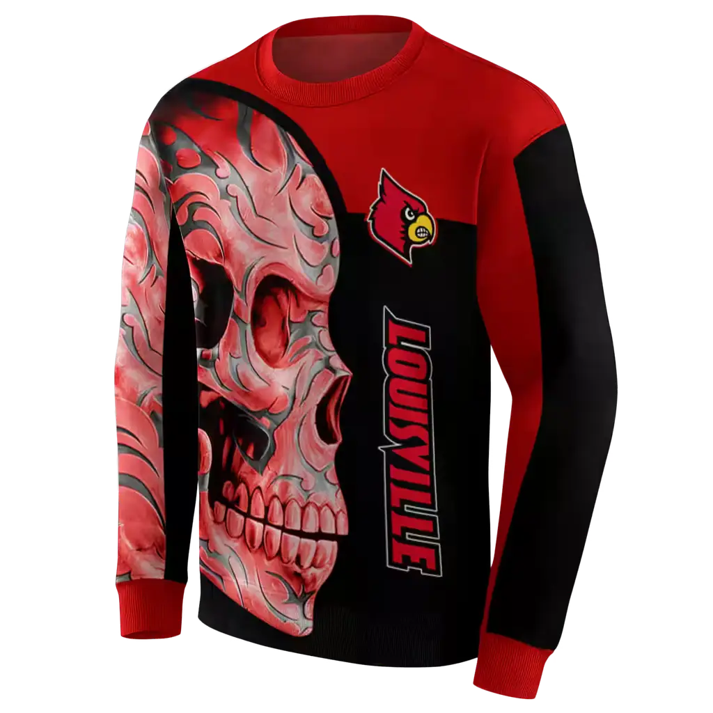 louisville cardinals skull motif red black hoodie new arrival louisville cardinals skull motif red black hoodie new arrival