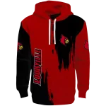 louisville cardinals splatter effect red hoodie best selling