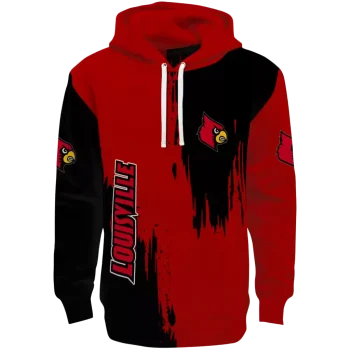 louisville cardinals splatter effect red hoodie best selling