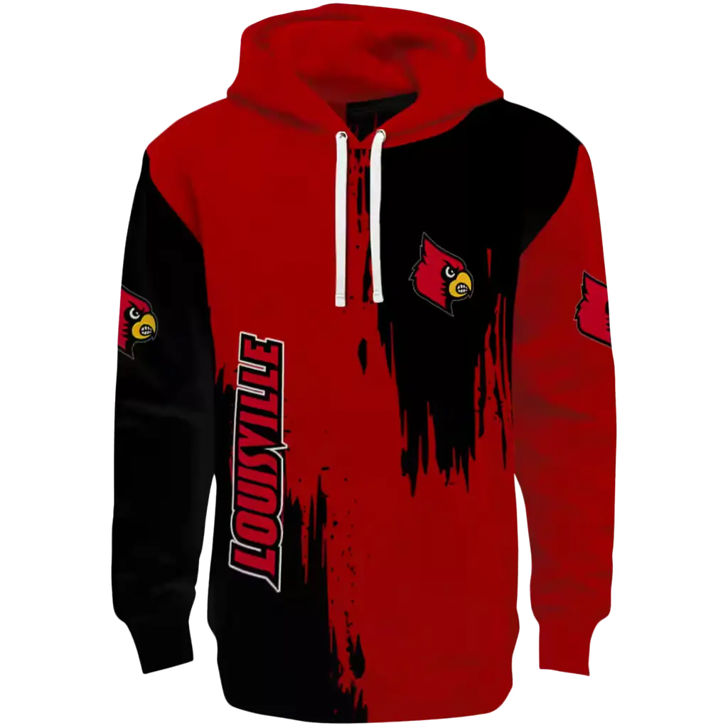louisville cardinals splatter effect red hoodie best selling louisville cardinals splatter effect red hoodie best selling