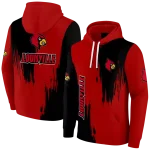 louisville cardinals splatter effect red hoodie best selling
