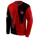 louisville cardinals splatter effect red hoodie best selling