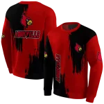 louisville cardinals splatter effect red hoodie best selling