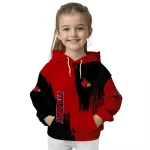 louisville cardinals splatter effect red hoodie best selling