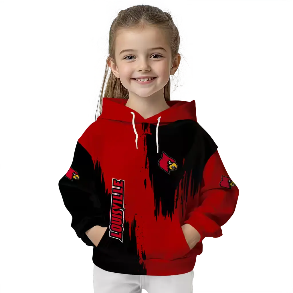 louisville cardinals splatter effect red hoodie top rated louisville cardinals splatter effect red hoodie top rated