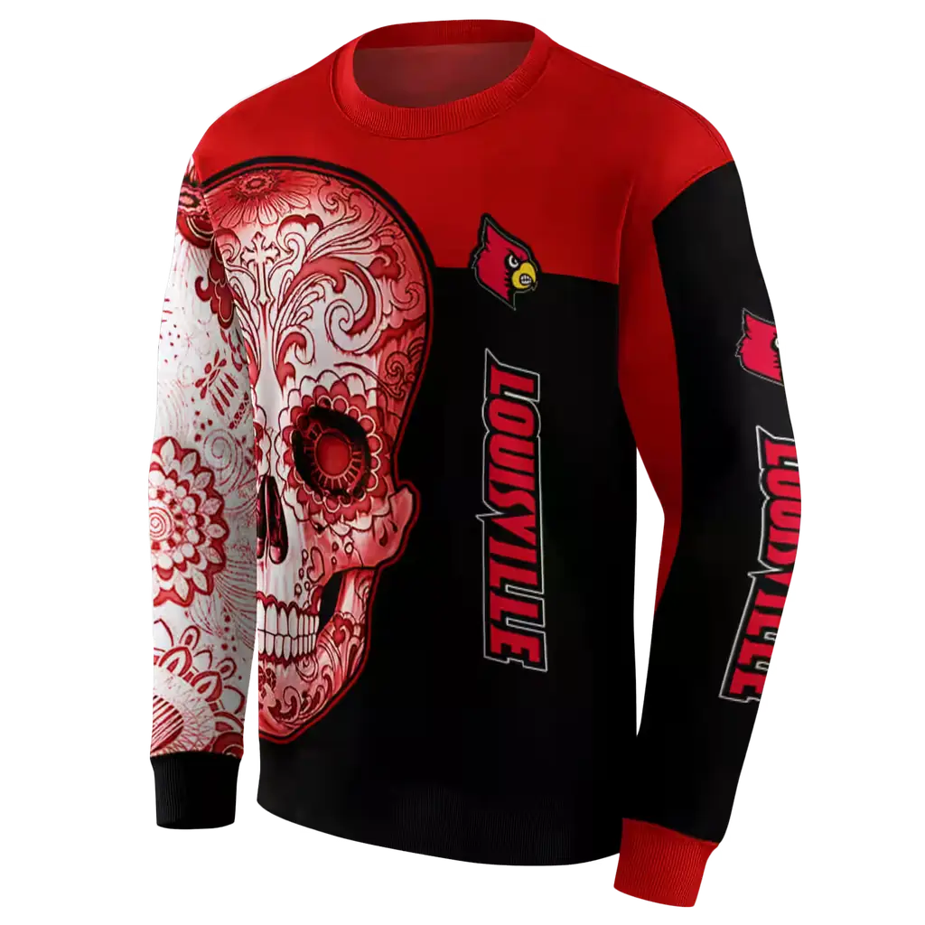 louisville cardinals sugar skull red black hoodie new arrival louisville cardinals sugar skull red black hoodie new arrival