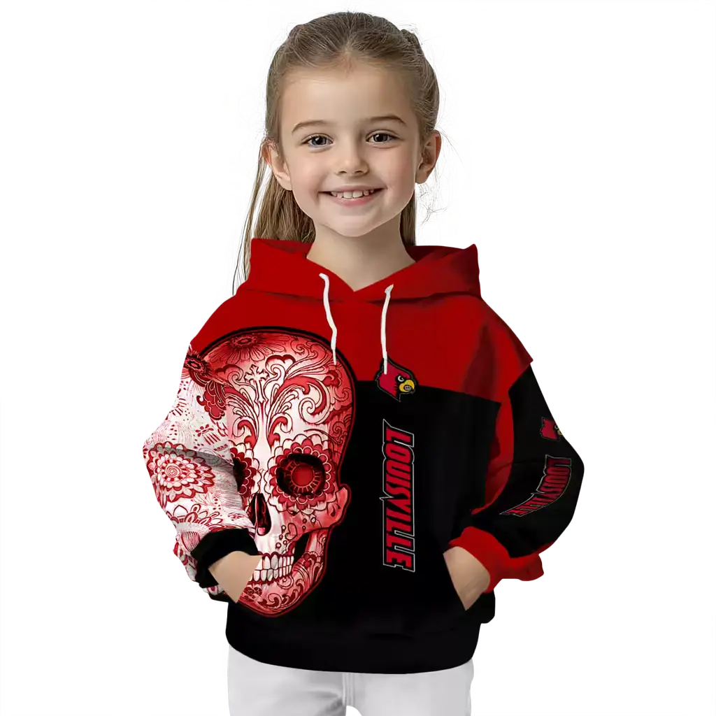 louisville cardinals sugar skull red black hoodie top rated louisville cardinals sugar skull red black hoodie top rated