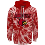 louisville cardinals tie dye pattern red hoodie best selling