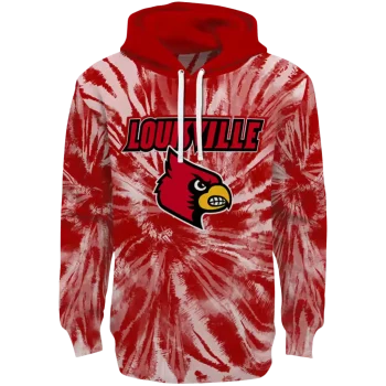 louisville cardinals tie dye pattern red hoodie best selling