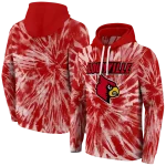 louisville cardinals tie dye pattern red hoodie best selling