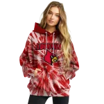 louisville cardinals tie dye pattern red hoodie best selling