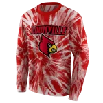 louisville cardinals tie dye pattern red hoodie best selling