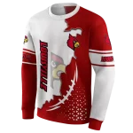 louisville cardinals triangular pattern red white hoodie best selling