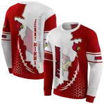 louisville cardinals triangular pattern red white hoodie best selling