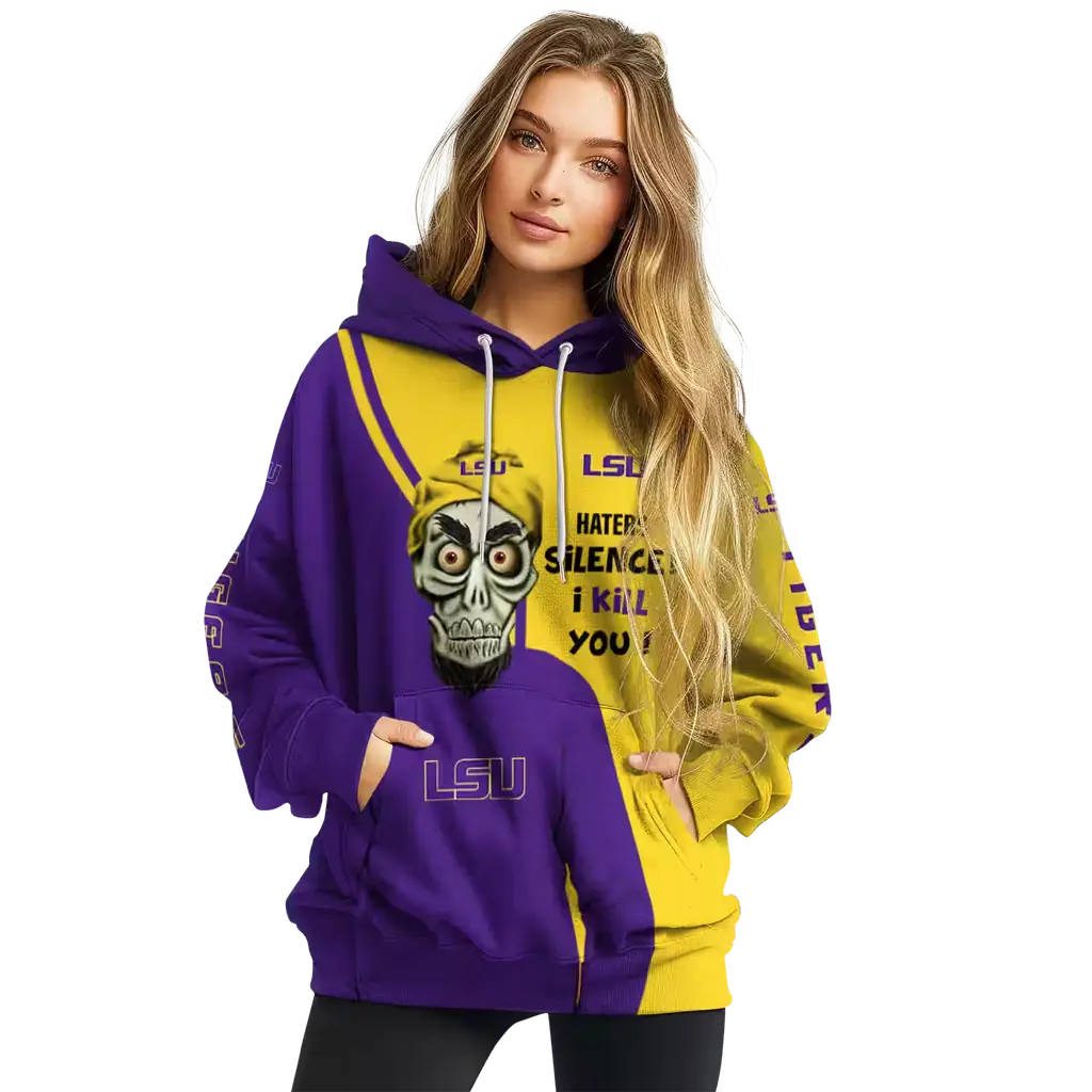 lsu tigers achmed skull purple hoodie high quality lsu tigers achmed skull purple hoodie high quality
