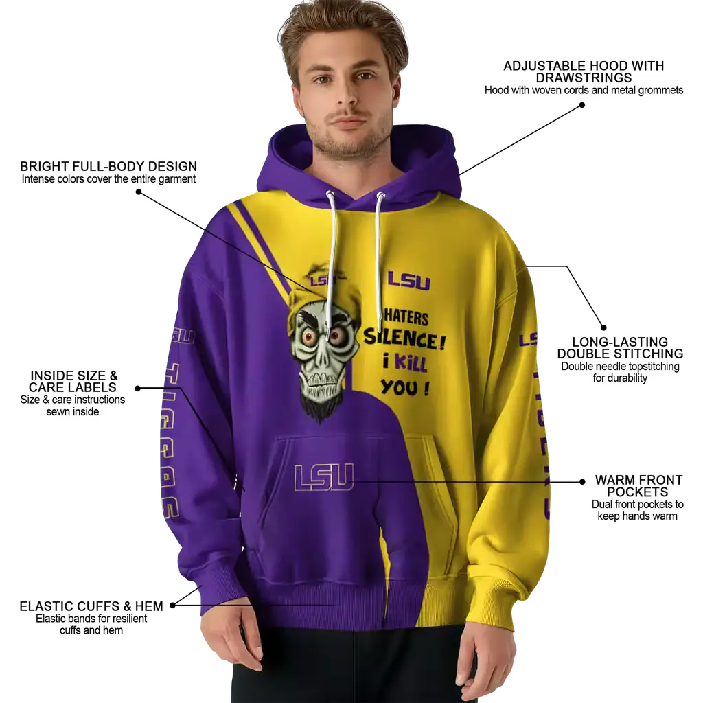lsu tigers achmed skull purple hoodie latest model lsu tigers achmed skull purple hoodie latest model