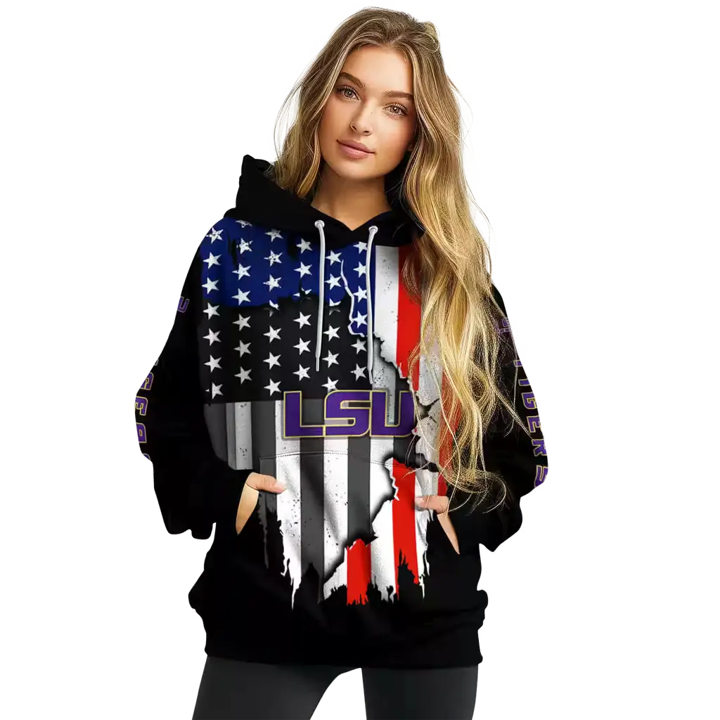 lsu tigers american pride black hoodie high quality lsu tigers american pride black hoodie high quality
