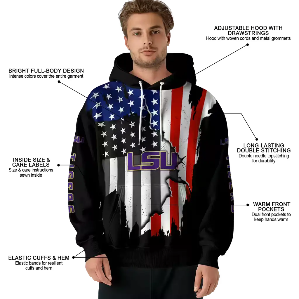 lsu tigers american pride black hoodie latest model lsu tigers american pride black hoodie latest model